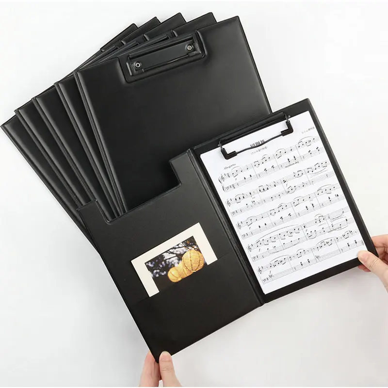 حافظة من جلد البولي يوريثان مقاس A4، لوحة كتابة مجلدة للمؤتمرات، حافظة قابلة للطي عالية الجودة مع مساحة تخزين #6
