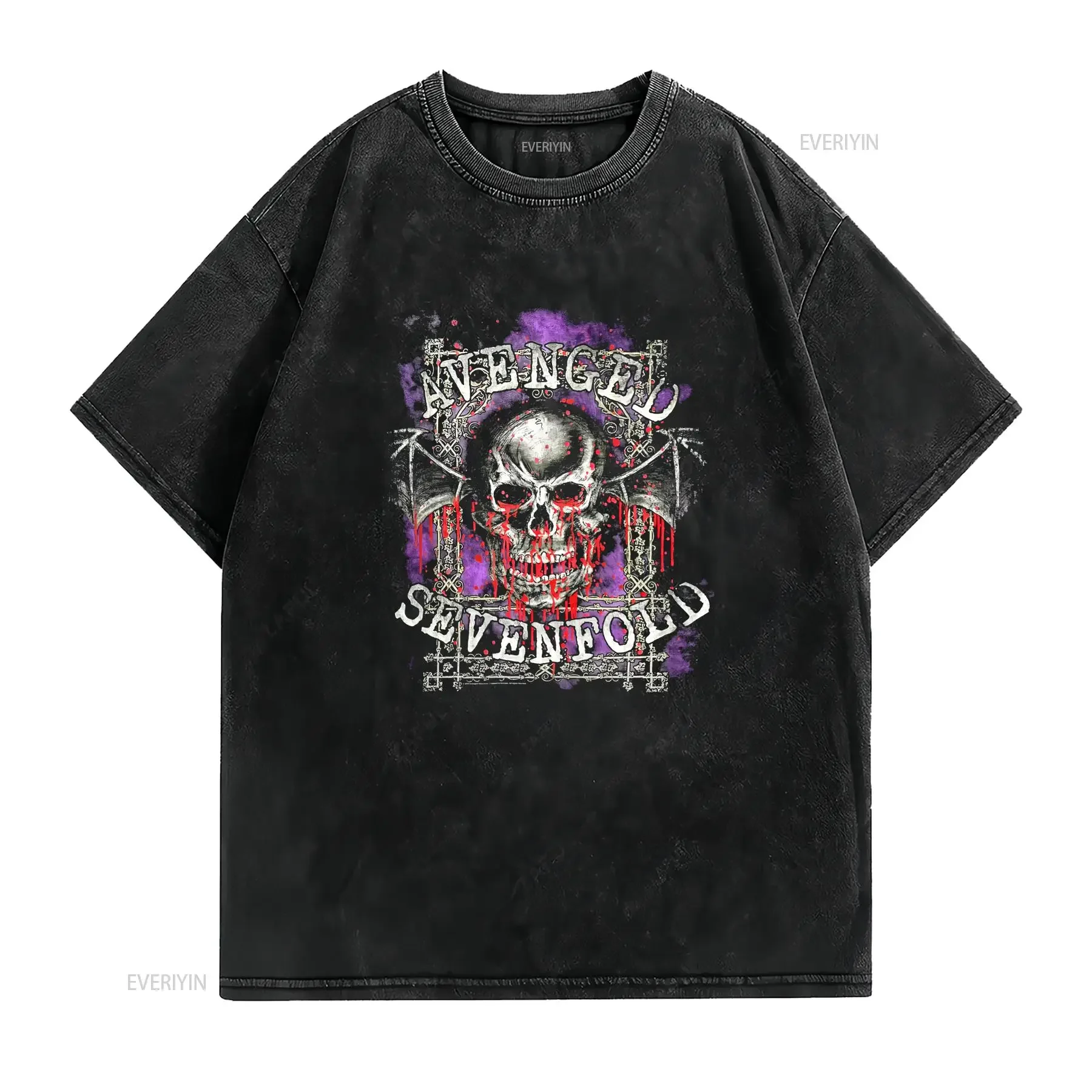 AVENGE SEVENFOLD T SHIRT Color BLACK Size XL vintage Washed Comfortable Slightly Casual fashion designer clothes Breathable