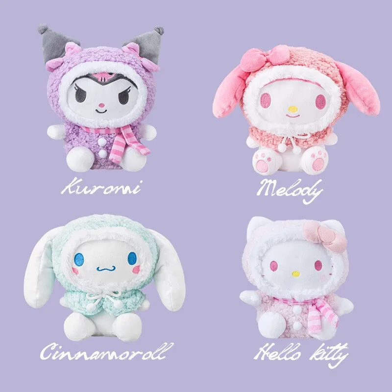 Sanrio Kawaii Hello Kitty Kuromi Melody Cinnamoroll Cartoon Cute Stuffed Toys Plushier Soft Pillow Birthday Gift Plush Dolls