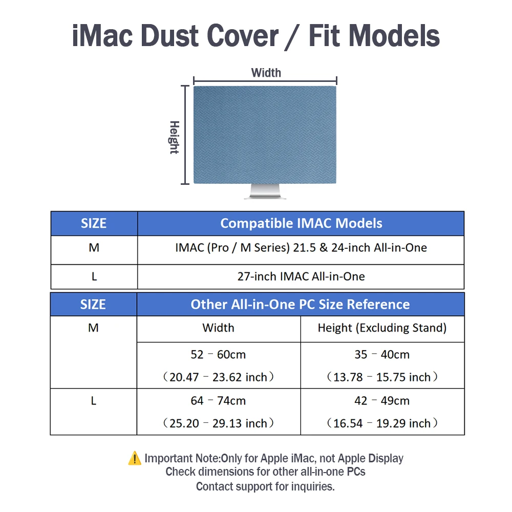 24/27 Inch Universal Elastic Computer Covers For All-in-one Apple Computer Anti-static Washable Dust Slipcover Desktop Monitor