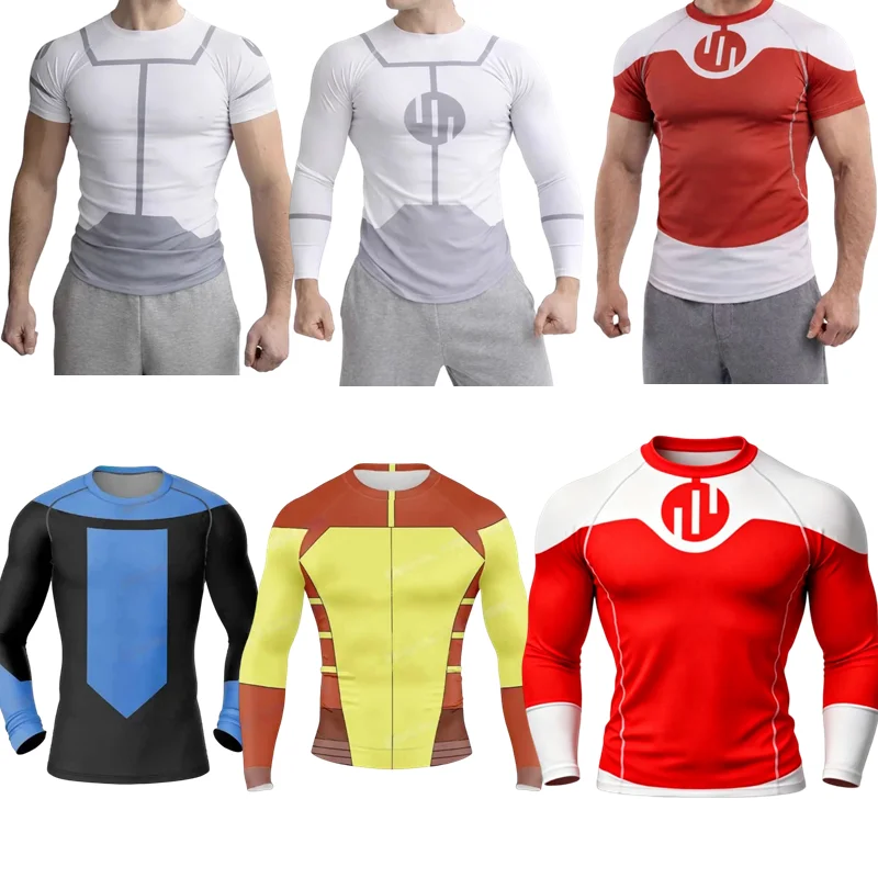 Invincible Cosplay Rash Guard Diving T Shirt BJJ RashGuard Long Short Sleeve MMA Clothing Men Women Viltrumite Gym Shirt Costume