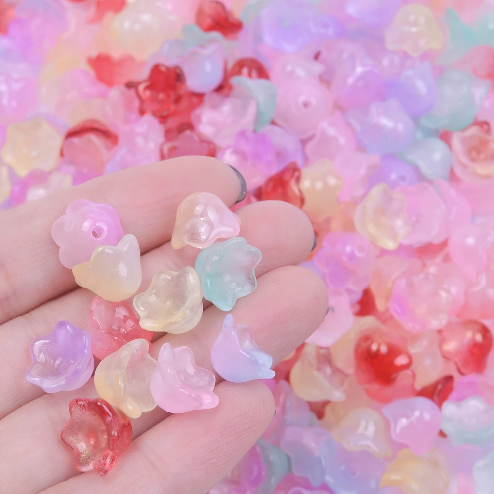 20Pcs/Lot  Mix Colors Bellflower Spacer Loose Beads Caps Jewelry Finding Diy Women Charms Bracelet Earrings Components Bulk