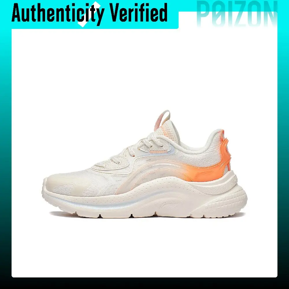 Li Ning Liuyun Abrasion Resistant Breathable Slip Resistant Low top Sports Casual Shoes Women's White Orange AGLT030-4