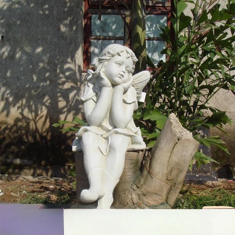 European home accessories decorative ornaments garden garden fish pond decoration sitting position meditation flower fairy angel