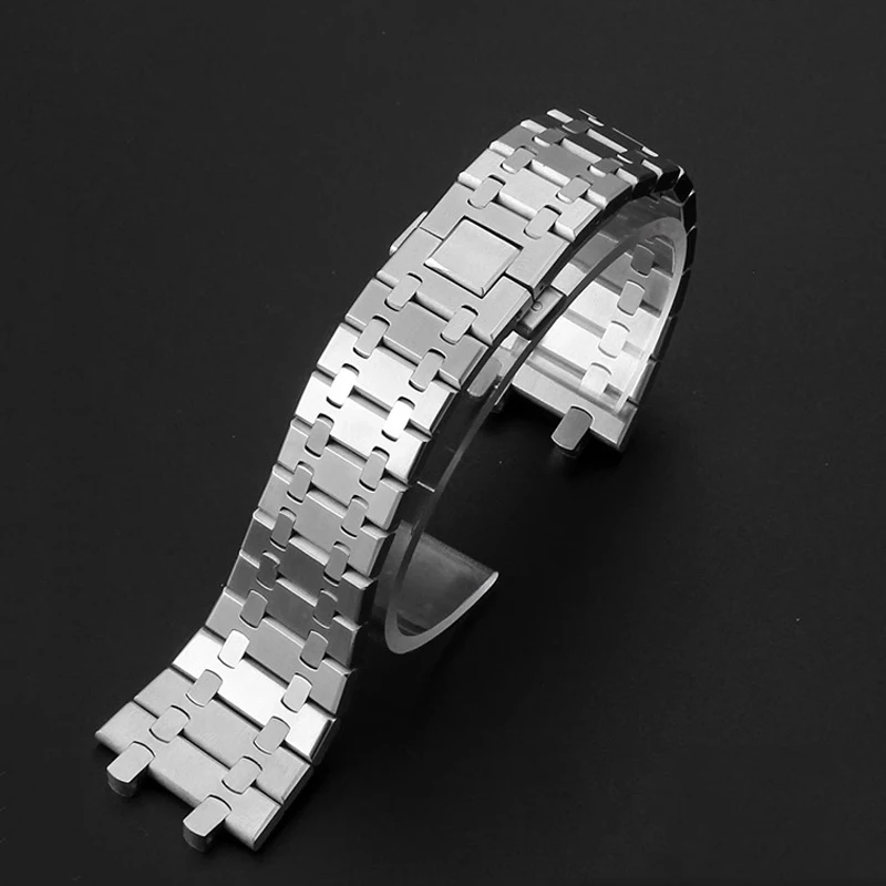 316LStainless Steel Bracelet For AP 15400 Audemars Piguet Royal Oak GA2100 2110 Strap Men Silver Watch Band 26mm wrist