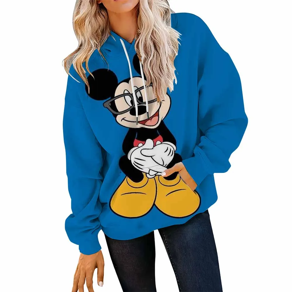 2026 مرحبا كيتي طباعة بلوزات النساء الشتاء هوديس Crewneck فضفاض البلوز أساسيات ملابس حريمي مريحة #4