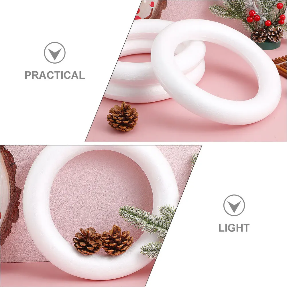 رغوة دائرة ديكور غير مصبوغ الحرفية رغوة خواتم Diy بها بنفسك اللوحة الإلتصاق تلميع ، نماذج فارغة للحرف حفلة عيد الميلاد