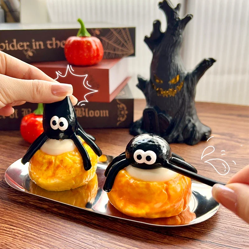 Spider Scone Taba Squishy Handmade Creamy Soft Slow Rebound Stress Relief Fidget Toy for Halloween Gift