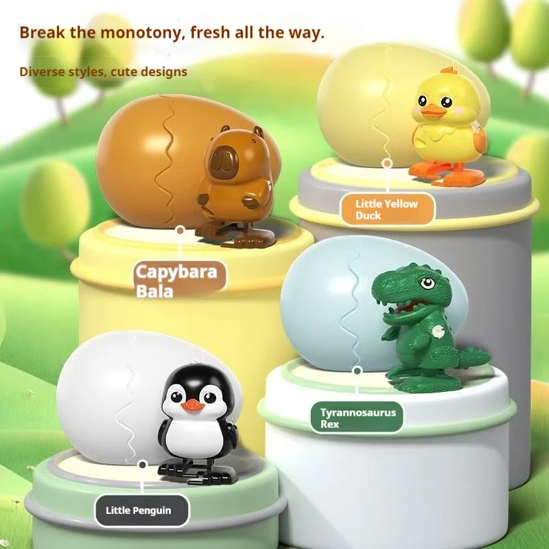 Fascinating Egg-Bouncing Cute Beast Toy Model Walking Spring-Loaded Animal Figurine Creative Fun ShellHatching Transformation