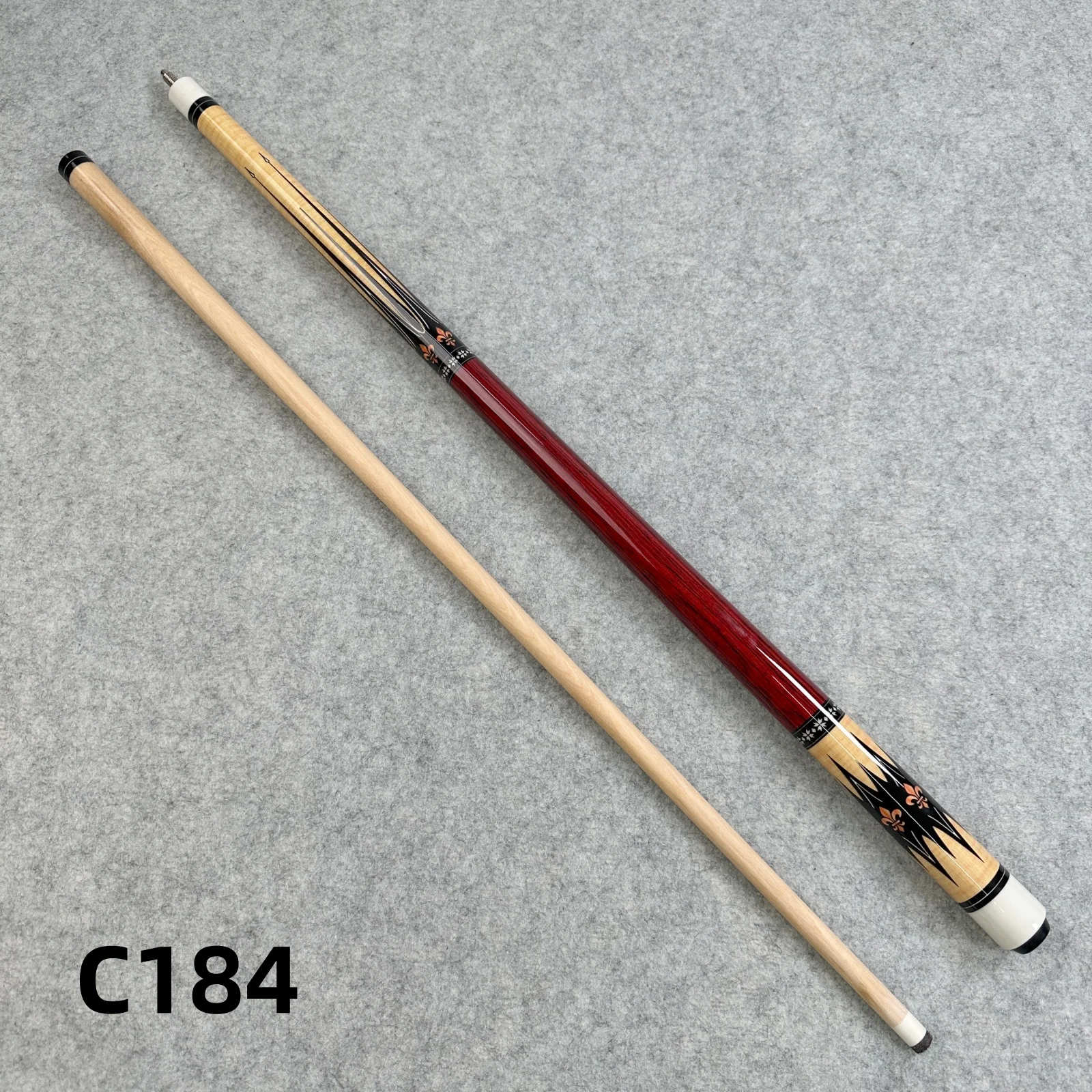 Pool Billiard Cue Stick 1/2 Split Design, 12.5mm Cue Tip, 58IN 148cm Full Length Billiards Playing Cue
