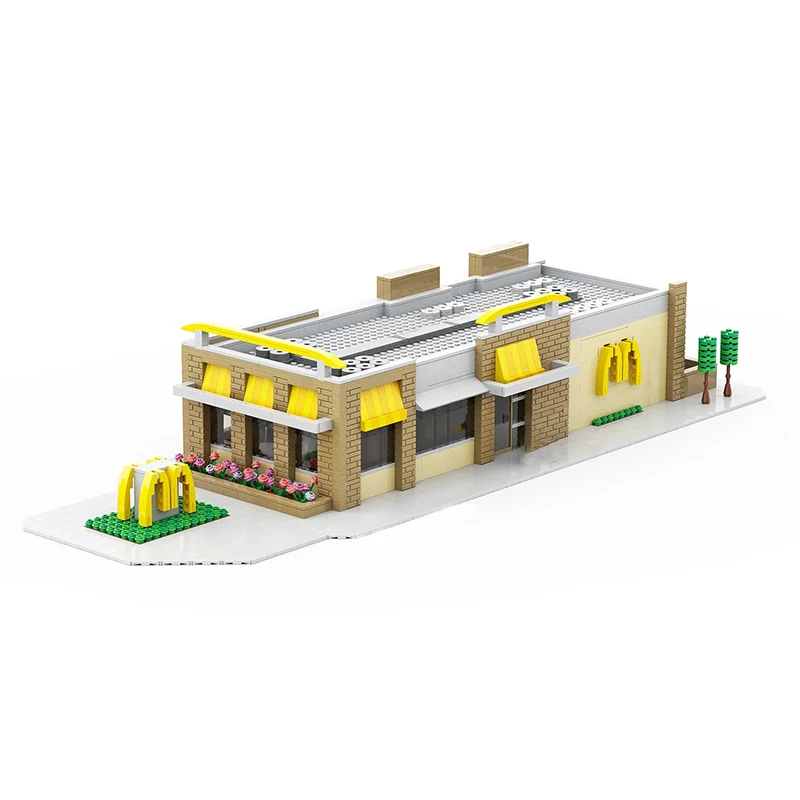 2000PCS City Hot Selling Street View Moc Modular Fast Food store model DIY creative ideas Child Toy birthdayGift Building blocks