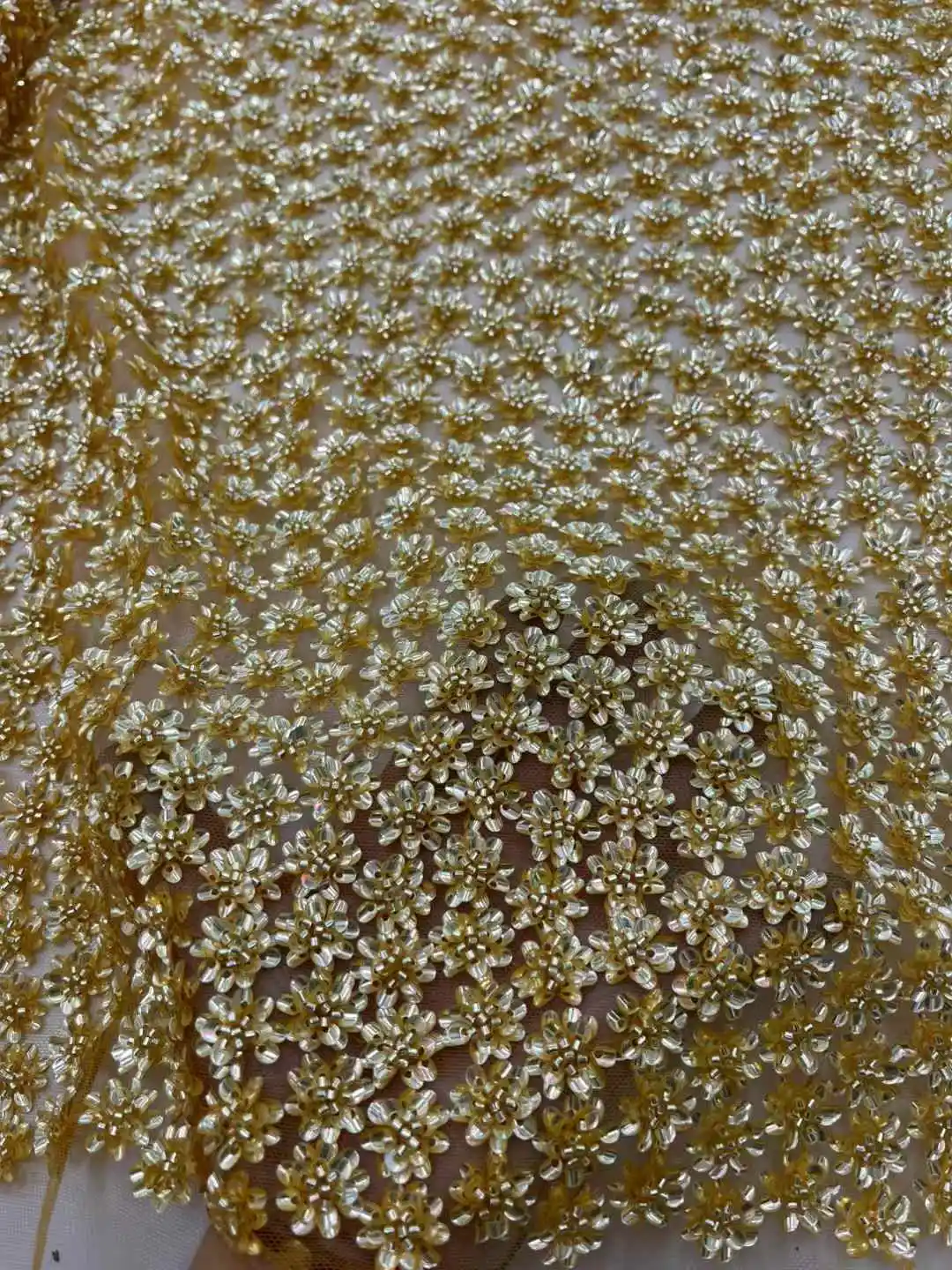 

Luxury Beaded Fabric Sequins Tulle Lace Embroidered Dubai New 2025 African Beads Embroidery Lace for Wedding Dress Women Party