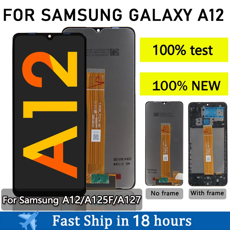 Дисплей Pop A12 для Samsung Galaxy A12 A125F A127F, ЖК-дисплей, дигитайзер сенсорного экрана в сборе, запасные части для ЖК-экрана Дисплей Pop A12 для Samsung Galaxy A12 A125F A127F, ЖК-дисплей, дигитайзер сенсорного экрана в сборе, запасные части для ЖК-экрана