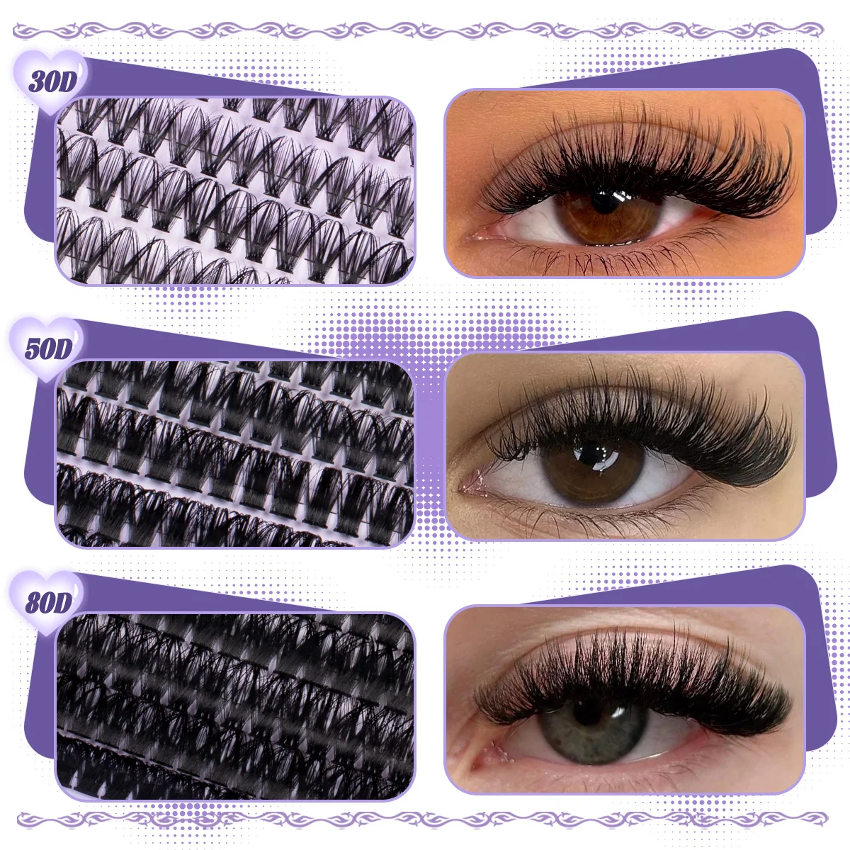 DIY Eyelash Extensions Individual Lashes Clusters 9-18mm Mix Length Natural Look with Bond And Seal Remover Lash Tweezer