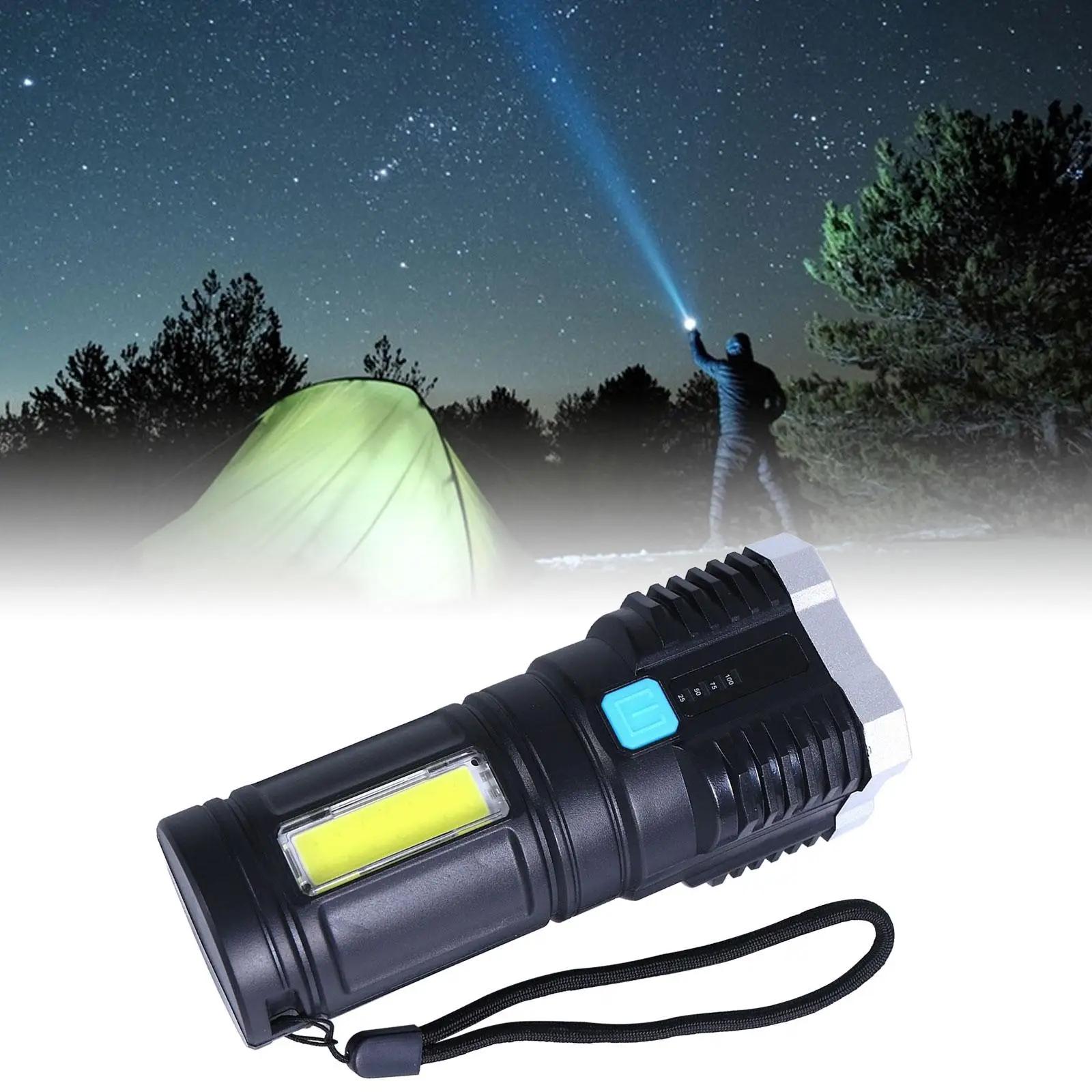 LED Flashlight 500 Meters Camping Lantern for Home Garden Outages