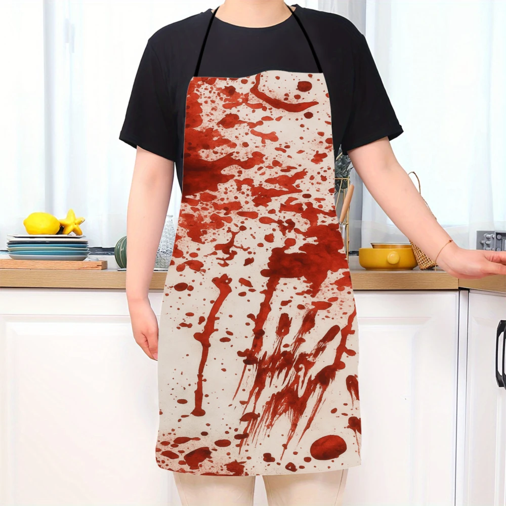 Halloween Horror Blood Splatter Cooking Sleeveless Waterproof Anti-greasy Kitchen Supplies Chef Apron 7.23