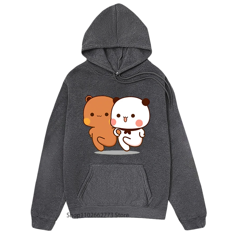 

Panda and Dudu Couple Hoodie Panda Brownie Bear Sweatshirts with Hooded Kawaii Cute Women/Men Clothing Fleece Casual Long Sleeve