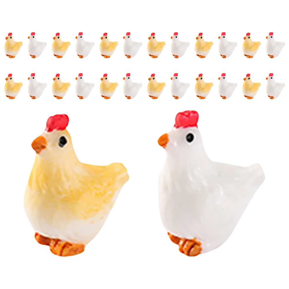 

40pcs Mini Farm Animals Figures Realistic Resin Chicken Family Dollhouse Decor Tiny Landscape Accessories Microlandscape