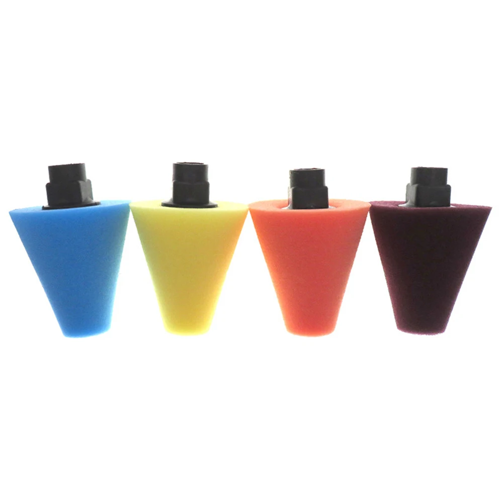 1-4Pcs M14 Angle Grinder Cone Polishing Sponge Blue/Yellow/Orange/Red Car Wheel Cleaning Waxing Sponge Stick Polish Accessories