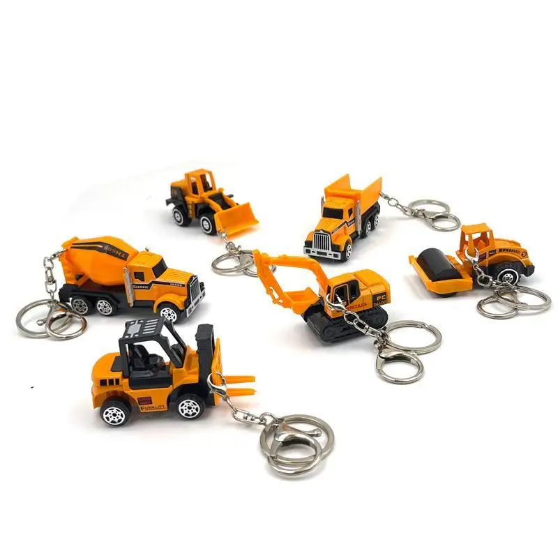 Mini-Bagger Schlüsselanhänger Leichter Schlüsselring-Anhänger Gabelstapler Traktor Baufahrzeug Cartoon-Roller Legierungsmodell Auto-Anhänger – Detail 2
