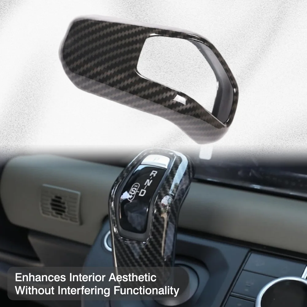 

Car Gear Head Shift Knob Handle Cover Trim Sticker for Land Rover Defender 90 110 130 2020 2021 2022 2023 2024 2025 ABS Carbon