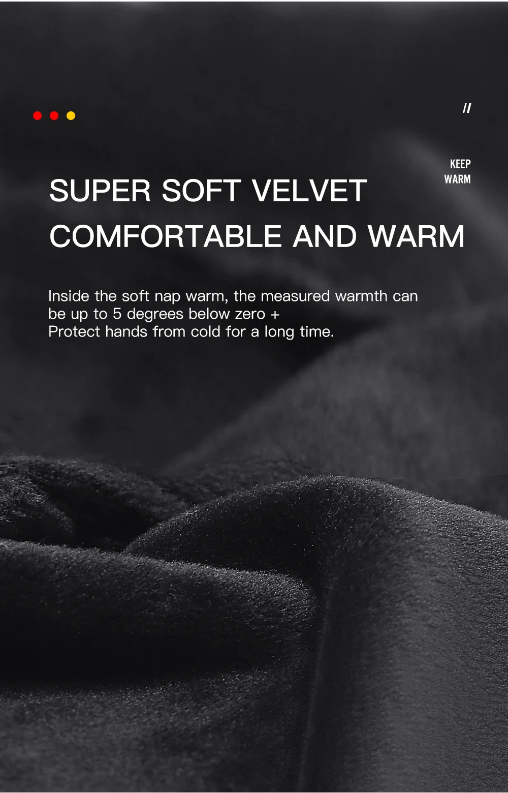 1 Pairs Winter Gloves Mens Touchscreen Non-Slip Unisex Waterproof Windproof Warm Cycling Cold Gloves Fashion Zipper Sports Glove