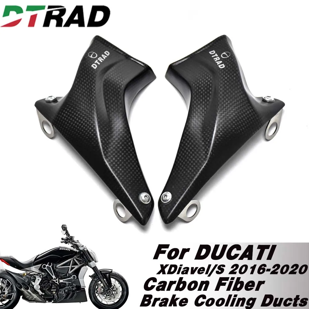 100MM Motorcycle Brake Disc Cooler Carbon Fiber Cooling Ducts For Ducati XDiavel/S 2016-2020 Caliper Channel Radiator Cover