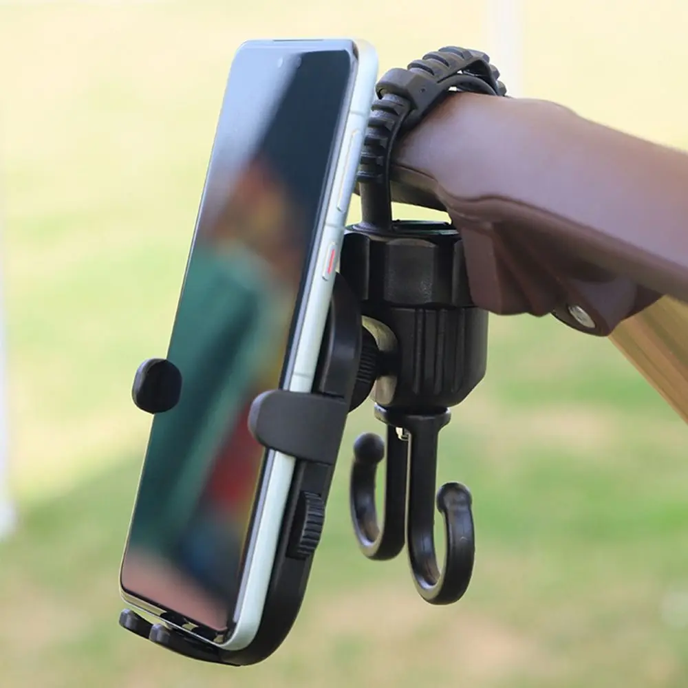 

2 in 1 Baby Stroller Hooks Stable Creative Stroller Phone Holder Detachable Multifunctional Adjustable Shopping Pram Hook