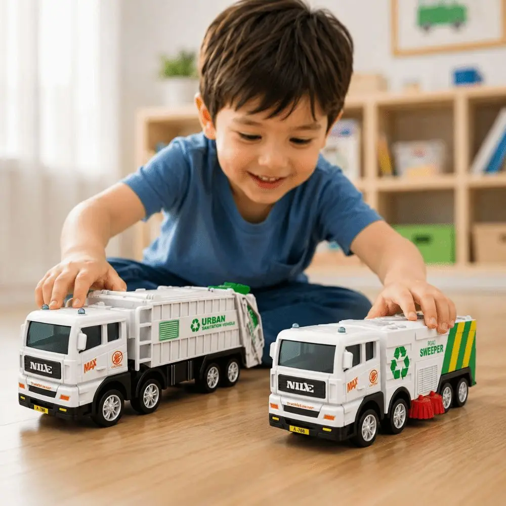 Interactive Plastic Garbage Truck Simulation Model Car Recycling Sanitation Vehicle Inertia Powered Inertia Car Boys Gifts