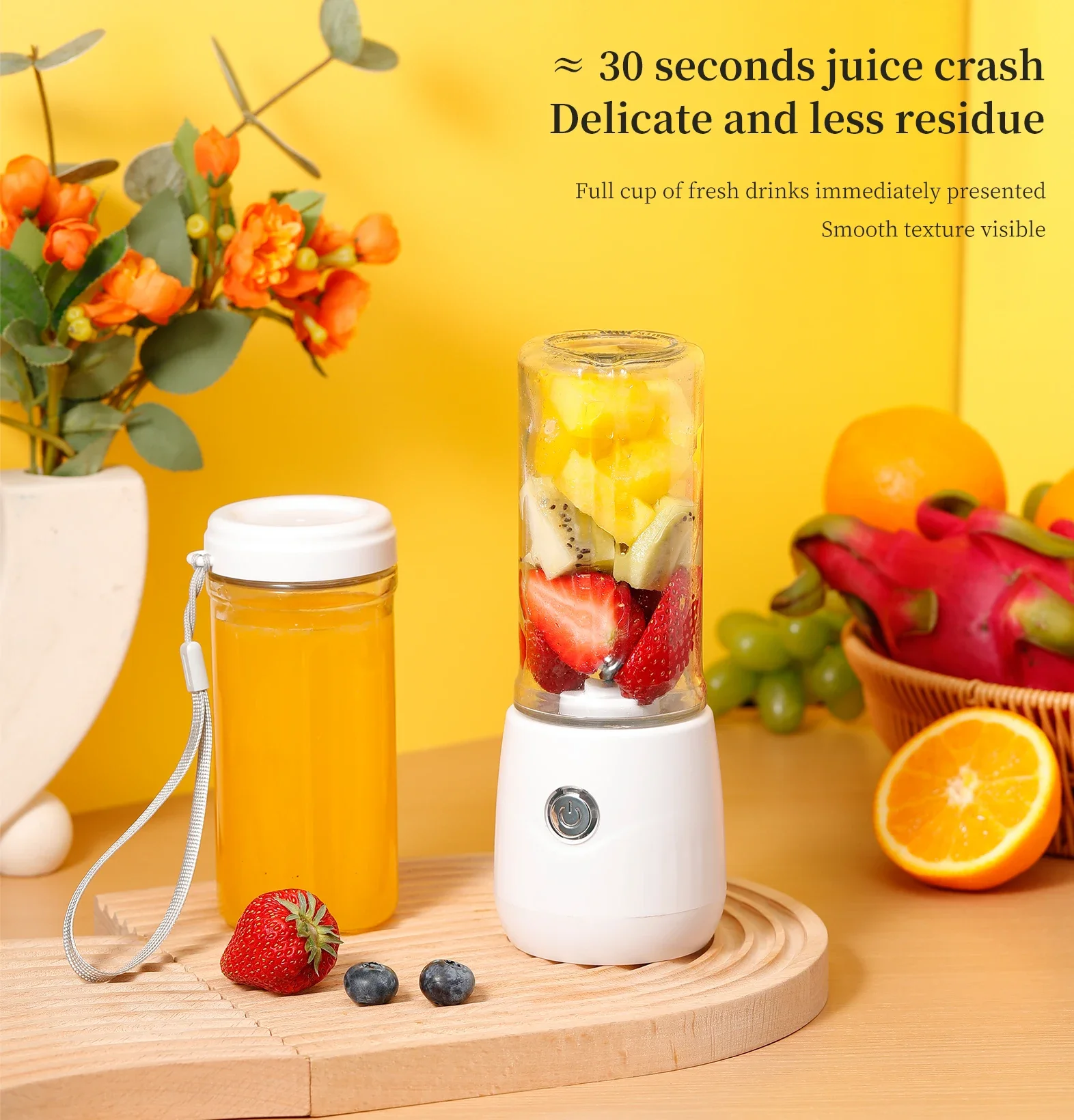 Portable Juicing Cup Double Cups Electric Glass Fruit Blender Multifunctional Kitchen Juicer USB Charging Outdoor Juicing Cup