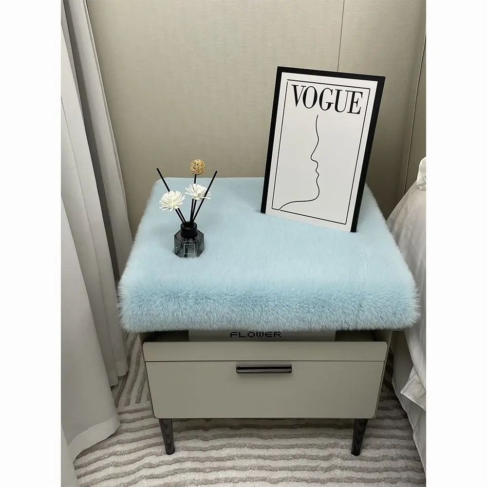 American-style Short Plush Bedroom Bedside Table Cushion Tablecloth Dining Table Chair Cushion Plush Cabinet Cover Cloth Blanket