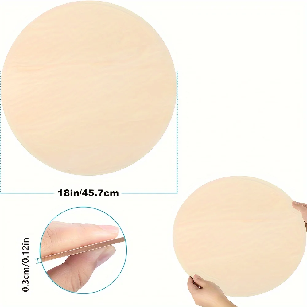 1/2/4pcs 18inch Crafts Wood Circle,cut Blank Round Wood Chip Blank Round Wood Circle,wood Circle for Painting,DIY Door Hanger,home,holiday Decor 3mm Thick