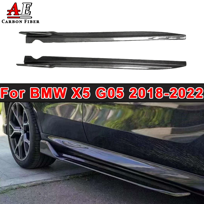 Carbon Fiber Side Skirts Extensions Lip Flaps Canards Apron Side Door Bumper Splitters Cupwings Winglets For BMW X5 G05 18-22