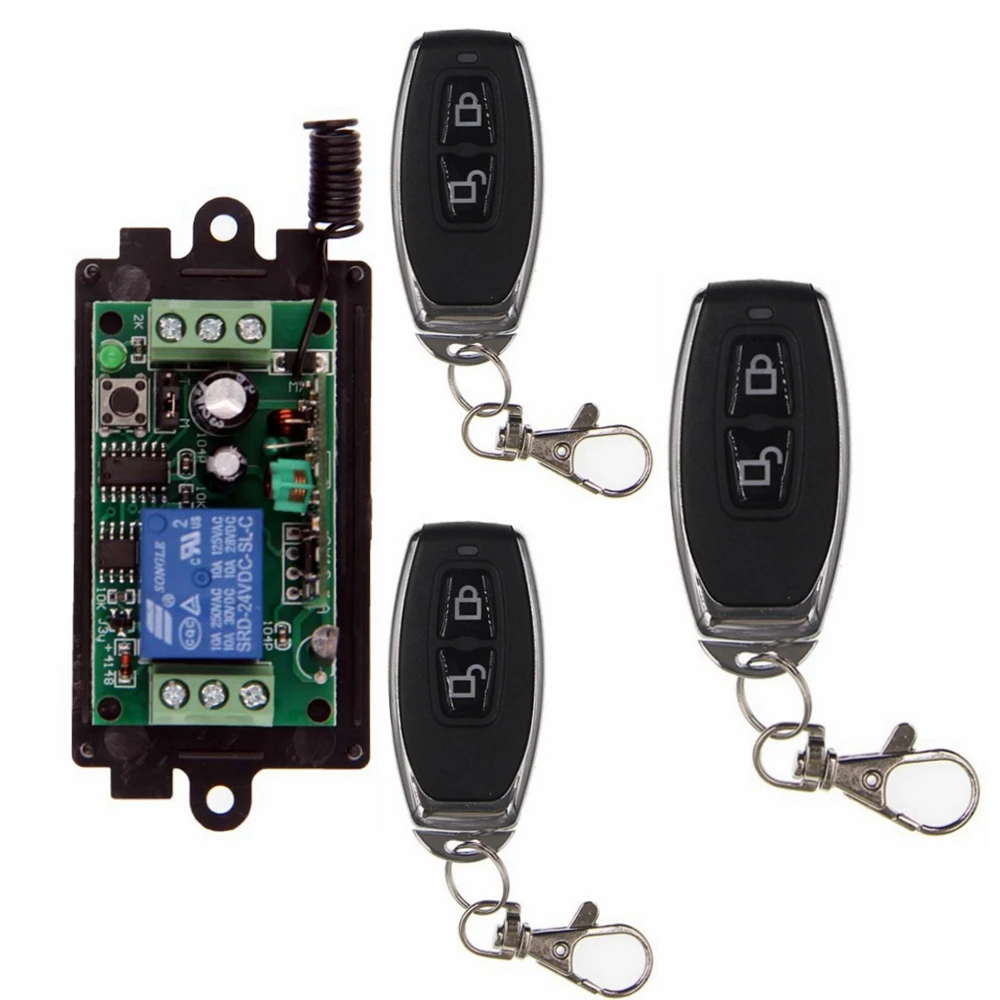 Radio Frequency Wireless Remote Control Switch DC12V 24V Access Control Electromagnetic Lock, Lamp, Horn Alarm Power-Off Control