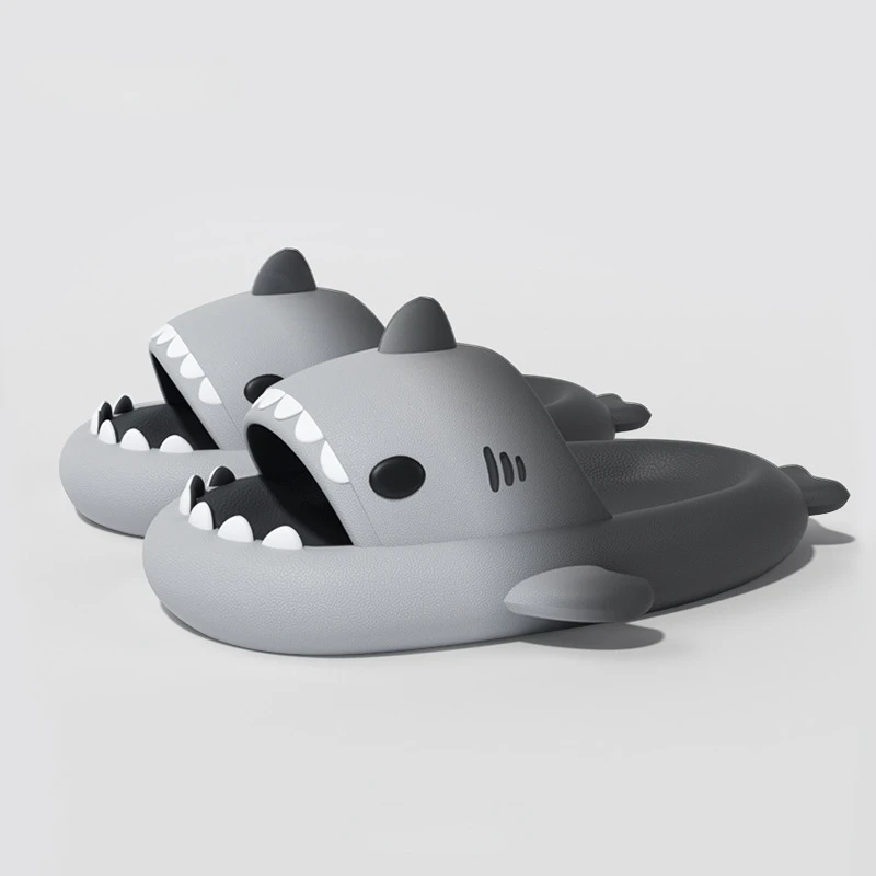 Simpatiche pantofole con squalo sfumato Donna Uomo Sandali esterni Scivoli interni Coppie Scarpe estive Genitori Bambini Morbide infradito da spiaggia in EVA