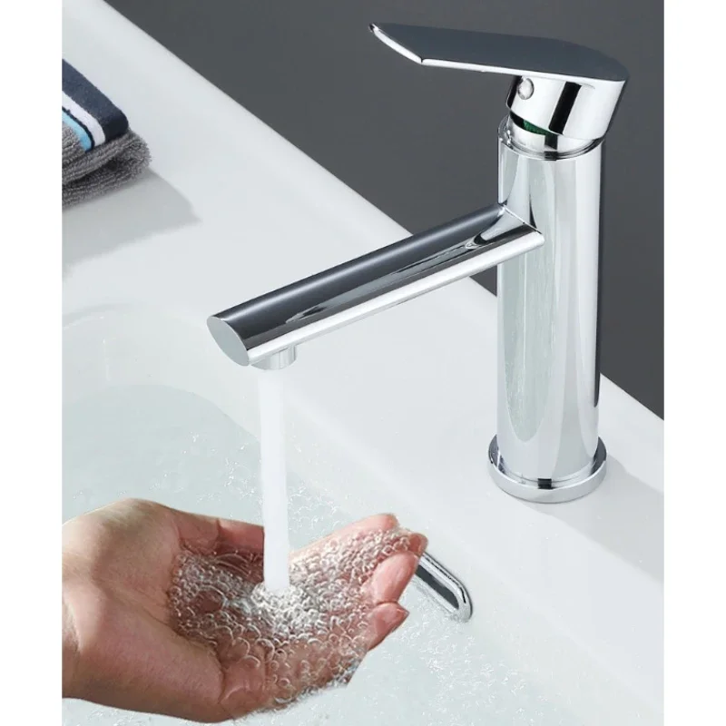 

Single Holder Single Hole Bathroom Faucets Stainless Steel Basin Mixer Sink Tapware Hot Cold Water Washbasin Tap