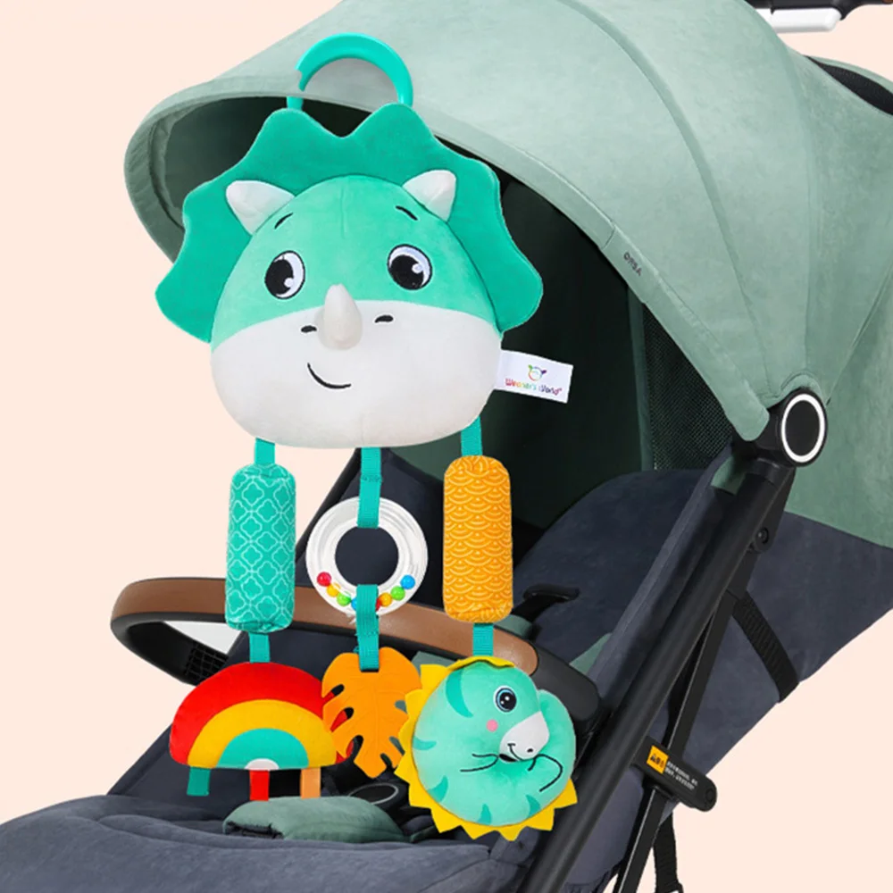 Juguetes colgantes para bebé de 0, 3, 6 y 12 meses, actividad arcoíris, cochecito de animales de peluche, juguete para asiento de coche de bebé, cuna, juguete sensorial de viaje para bebé