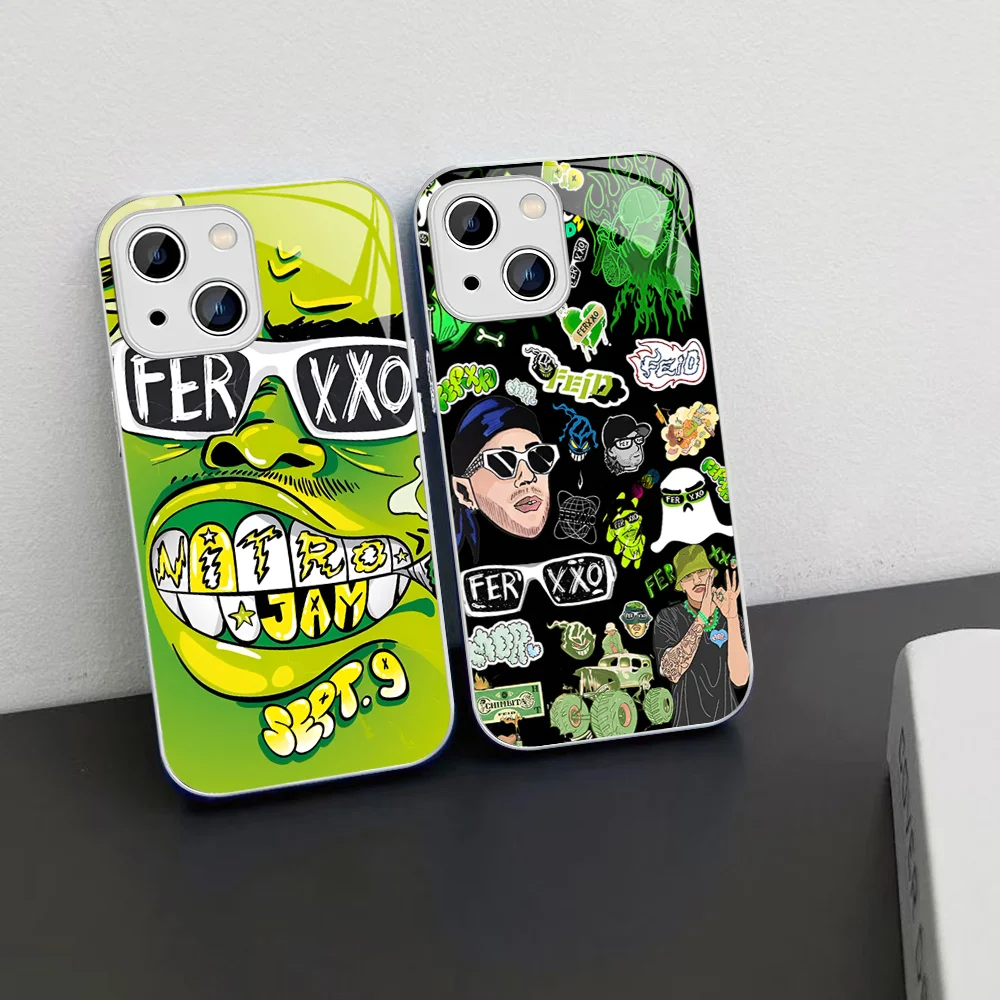 Singer F-Feid Ferxxo SIXDO Phone Case Tempered Glass For iphone 14 13 12 11 Pro Mini XS MAX 14Plus X XS XR Fundas