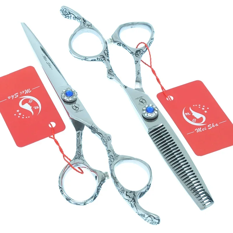 

6.0" Plum Handle Professional Hair Scissors Japan Steel Salon Hairdresser's Thinning Scissors Barbers Hair Cutting Shears A0113A