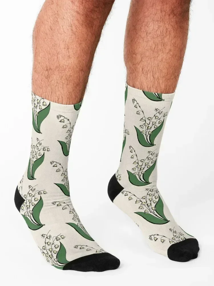 Lily Of the Valley (colored) Socks designer winter tennis cycling Socks For Man Women's