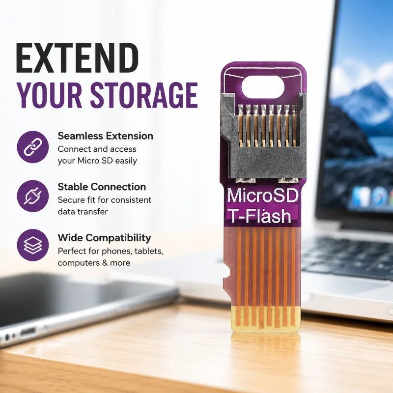 Micro SD TF Memory Card Male to Female Extension Adapter Extender Test Tool PCBA Connector for Mobile Phone Tablet Computer MP3