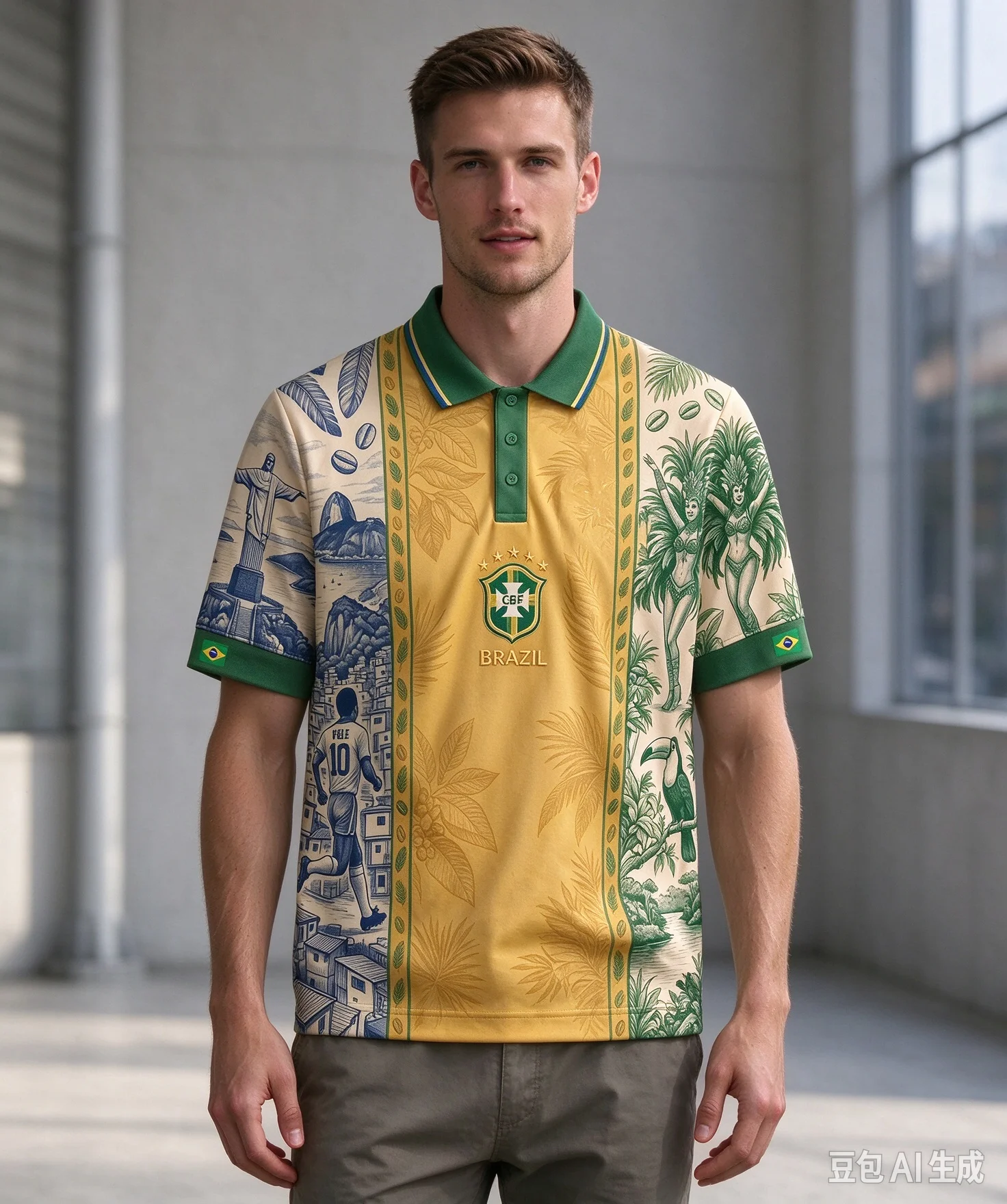 New Men Retro Business High-End Brazil 2 Pieces Polo Shirt Jersey Oversized Casual Comfortable Fashion Sports Top Christmas Gift