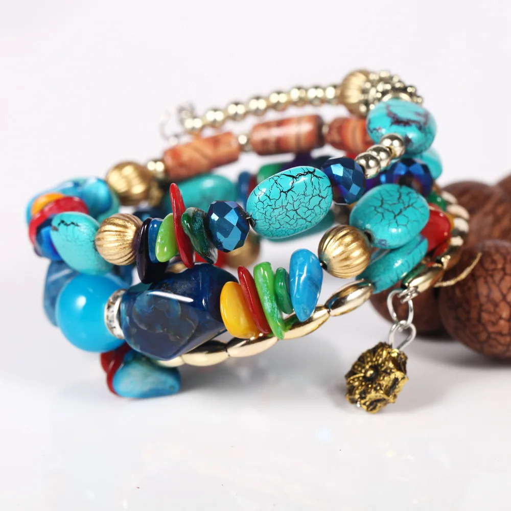 New bracelet, artificial crystal, agate stone versatile multi-layer exquisite bracelet