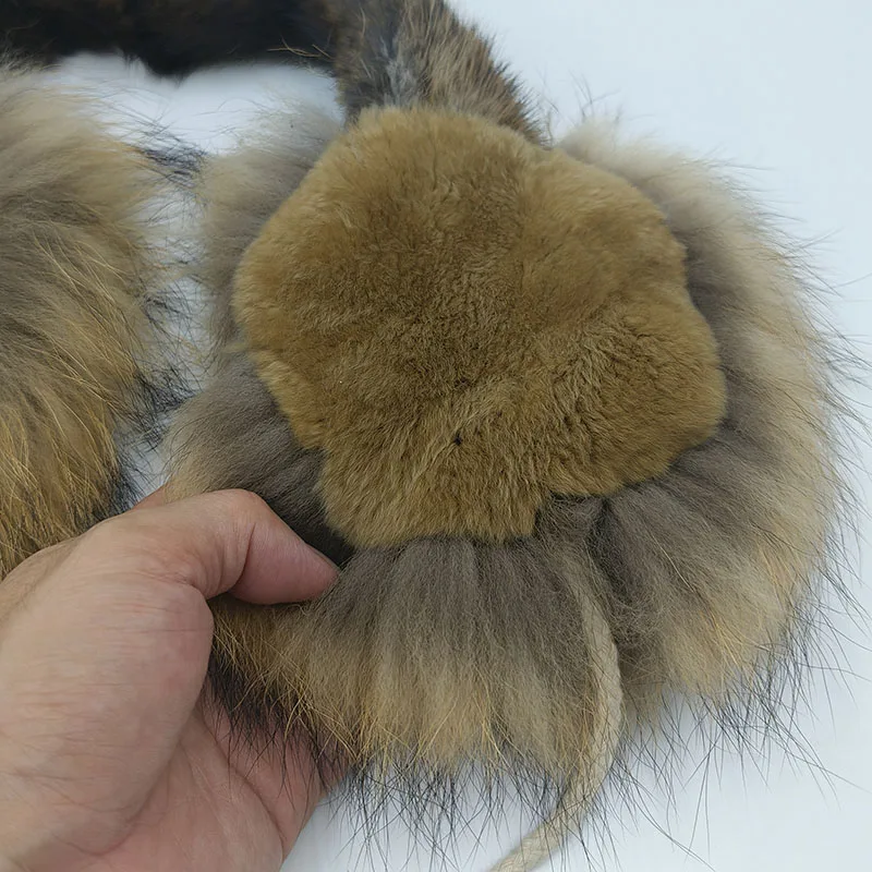 2026 Winter Women Real Raccoon Fur Earcap New Fashion Genuine Mink Fur Female Earmuff Warm Thick Earflap