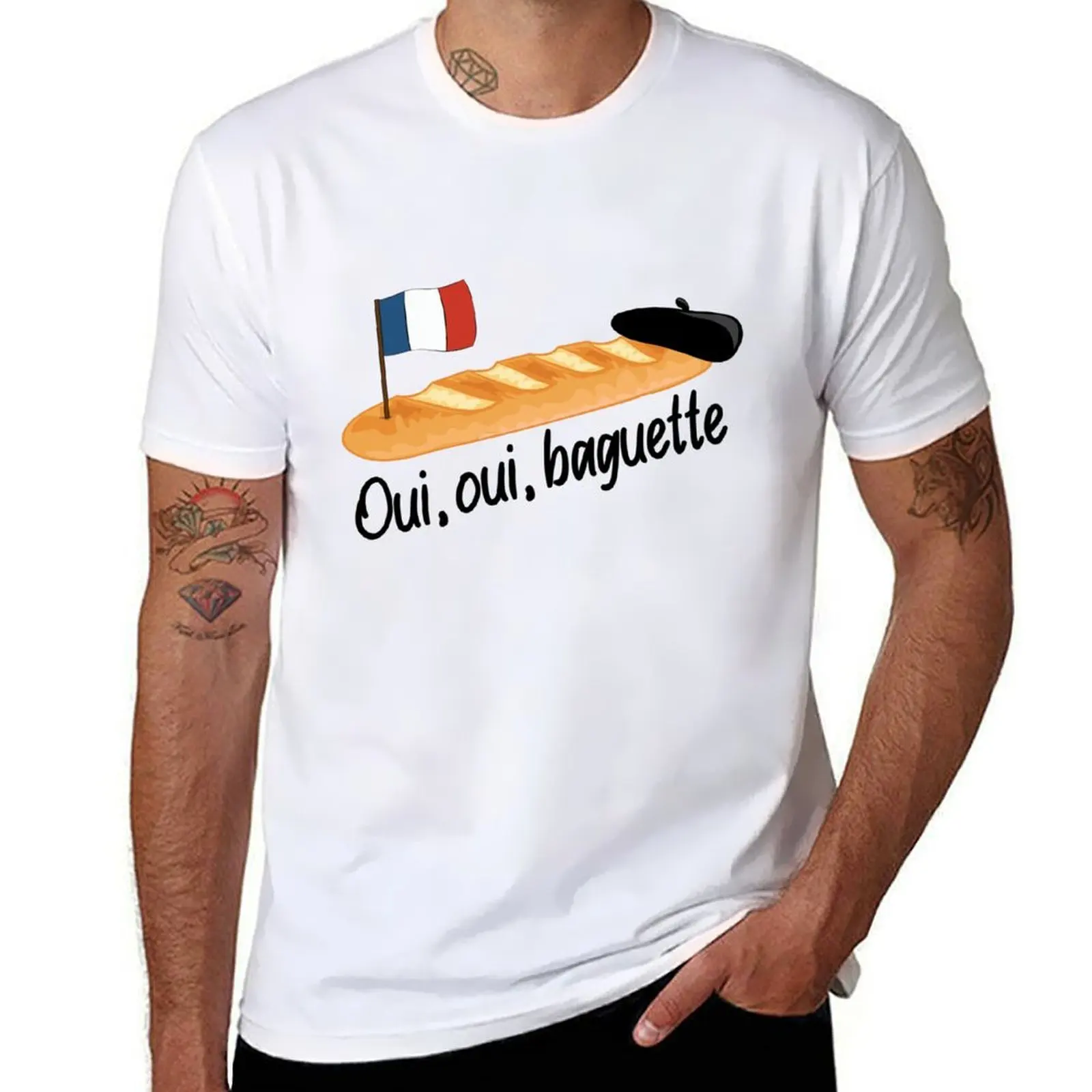 

Oui Oui Baguette - Funny French T-Shirt t shirt for man 100 percent cotton man t shirt summer T-Shirt