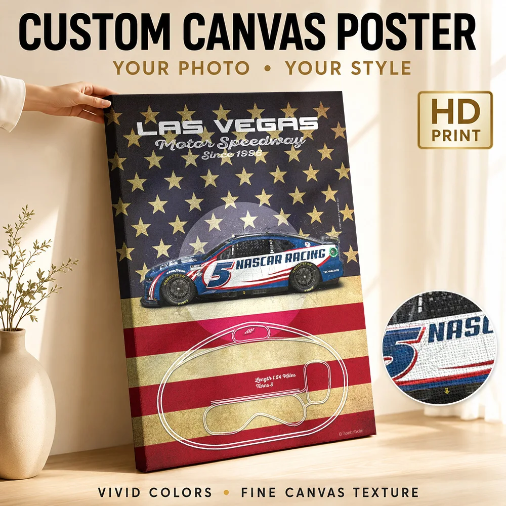 Las Vegas Motor Speedway NASCAR Framed Canvas Print Poster Personalized Modern Aesthetic Wall Paintings Decoration for Bedroom