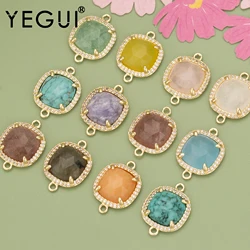 YEGUI MD09,jewelry accessories,natural stone,18k gold plated,nickel free,copper,charms,jewelry making,diy pendants,4pcs/lot