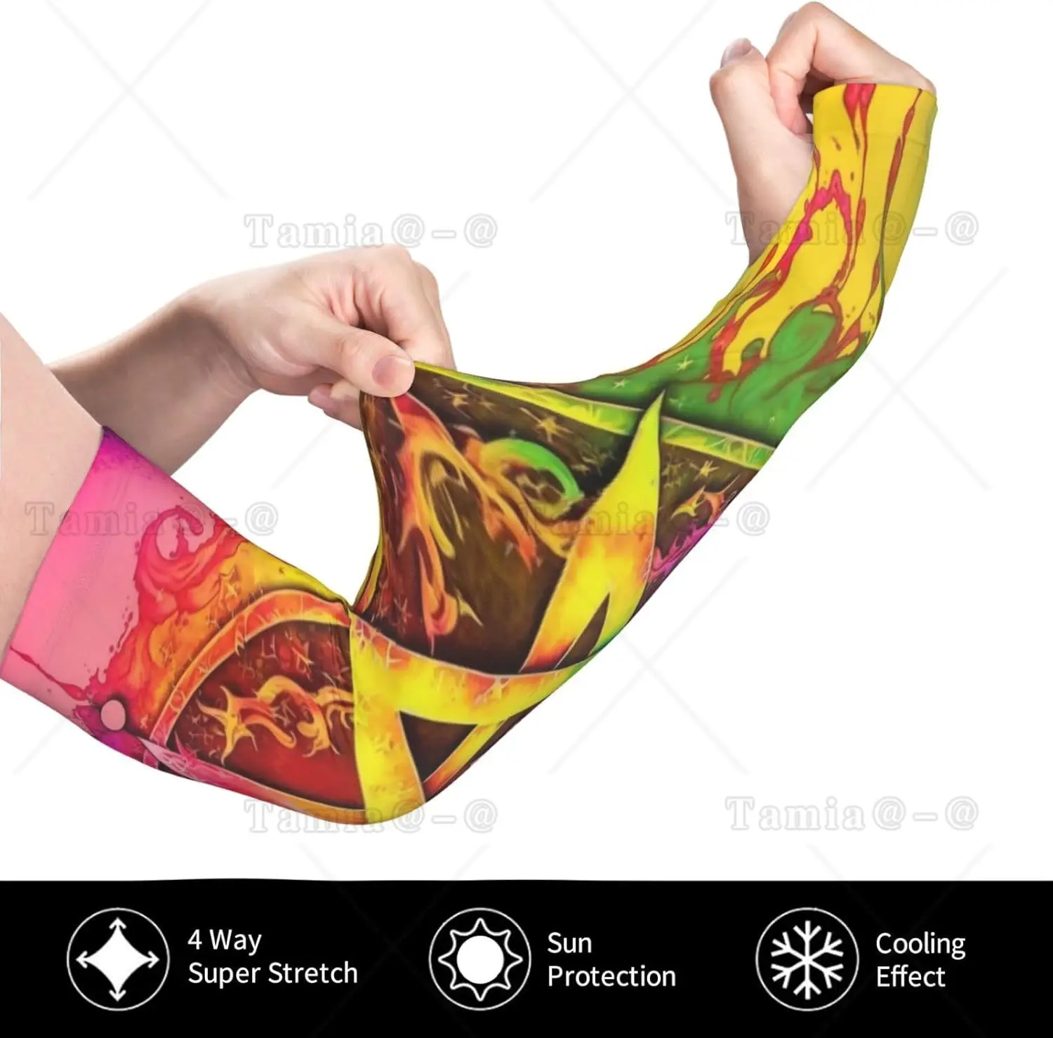 Triple Moon Pentagram Goddess Wiccan Arm Sleeves Uv Protection Sun Unisex Sport Ice Silk Sleeves