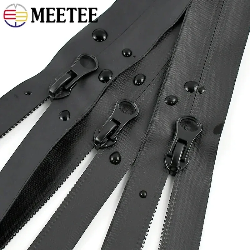 2-5Pcs 15-100cm Black Waterproof Reverse Nylon Zippers Swimming Bag Clothes Zipper Tents Jacket Closure Zip Repair DIY Accessory