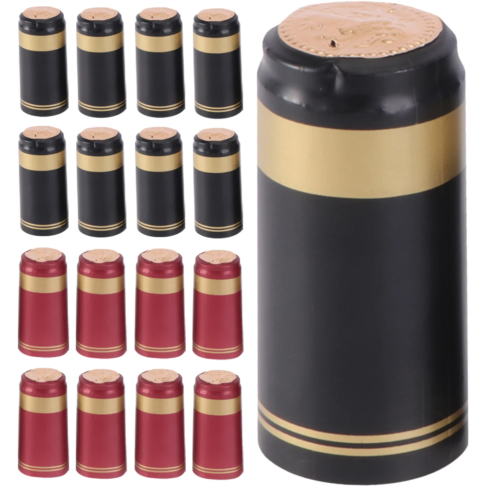 

100 Pcs Shrink Capsules PVC Bottle Tops Cover Decorative DIY Party Bottle Cork Tops Favors Kitchen Bar Supplies